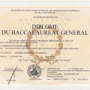 Francuskie Świadectwo Maturalne (Diplôme national du baccalauréat) - tłumaczenie przysięgłe