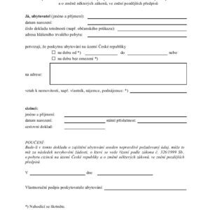 Tłumaczenie czeskiego zaświadczenia o miejscu zamieszkania