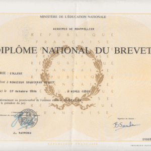 Francuskie Świadectwo Ukończenia Gimnazjum (Diplôme national du brevet) - tłumaczenie przysięgłe