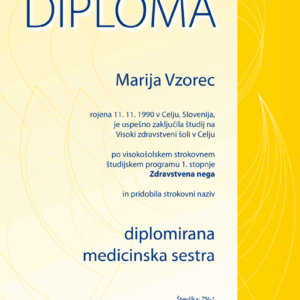 Słoweński dyplom ukończenia studiów (Diploma o pridobljeni izobrazbi) – tłumaczenie przysięgłe