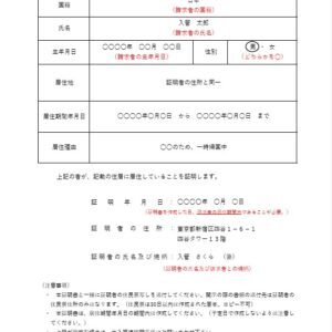 Japońskie zaświadczenie o miejscu zamieszkania, 住民票