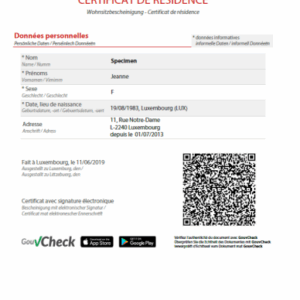 Luksemburskie Zaświadczenie o Miejscu Zamieszkania (Certificat de résidence/Wohnsitzbescheinigung) - tłumaczenie przysięgłe
